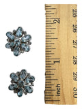 Blue Topaz Flower Solid 925 Sterling Silver Post Earrings