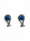 Blue lab Fire Opal Solid 925 Sterling Silver stud Earrings
