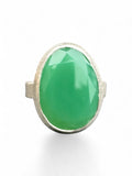 Faceted Green Onyx Solid 925 Sterling Silver Ring 7