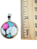 Kingman Cotton Candy Turquoise Solid 925 Sterling Silver Pendant