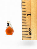 Faceted Carnelian Solid 925 Sterling Silver Pendant