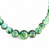 Moss Agate Graduated Beaded Necklace – 18” Natural  Gemstone Jewelry, Handcrafted