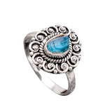 Neon Blue Apatite Solid 925 Sterling Silver Ring 9