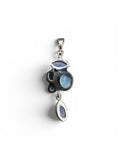 Rainbow Moonstone & Apatite Solid 925 Sterling Silver Pendant