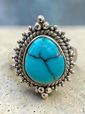 Egyptian Turquoise Solid 925 Sterling Silver Ring 6