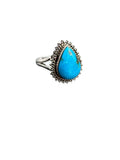 Kingman Turquoise Solid 925 Sterling Silver Ring 7.5
