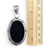 Blue Sandstone Solid 925 Sterling Silver Pendant