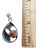Rough Hessonite Garnet Solid 925 Sterling Silver Pendant