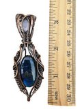 Labradorite & Rainbow Moonstone Copper Wrapped Pendant