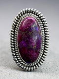 Kingman Purple Mojave Turquoise Solid 925 Sterling Silver Ring 6