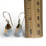 Faceted Opalite Solid 925 Sterling Silver Earrings