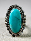 Kingman Turquoise Solid 925 Sterling Silver Ring 7