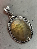 Labradorite Silver Overlay Pendant