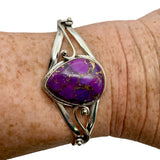Purple Turquoise Solid 925 Sterling Silver Cuff Bracelet