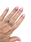 Kingman Turquoise Solid 925 Sterling Silver Ring 9