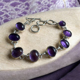 Amethyst Solid 925 Sterling Silver Bracelet