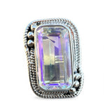 Mercury Mystic Topaz Solid 925 Sterling Silver Ring 7.5