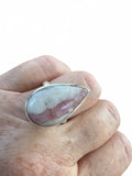 Pink Tourmaline in Quartz Solid 925 Sterling Silver Ring 8