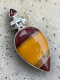 Mookaite Jasper & Garnet Solid 925 Sterling Silver Pendant