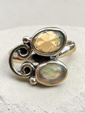 Faceted Ethiopian Opal Solid 925 Sterling Silver Ring 6