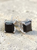Black Onyx Solid 925 Sterling Silver stud Earrings