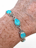 White Water Turquoise Solid 925 Sterling Silver Bracelet