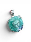 Mediterranean Green Quartz Stalactite Solid 925 Sterling Silver Pendant