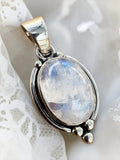 Rainbow Moonstone Solid 925 Sterling Silver Pendant