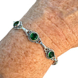 Green Onyx Solid 925 Sterling Silver Bracelet