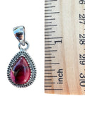 Kingman Red Rose Dahlia Solid 925 Sterling Silver Pendant