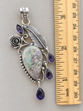 Variscite & Amethyst Silver Overlay Pendant
