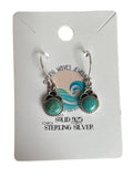 Kingman Turquoise Solid 925 Sterling Silver Earrings