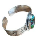 Kingman Fiesta Turquoise Solid 925 Sterling Silver Cuff Bracelet