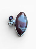 Noreena Jasper & Garnet Solid 925 Sterling Silver Pendant