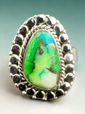 Kingman Peacock Dahlia Solid 925 Sterling Silver Ring 6