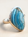 Blue Laguna Lace Agate Solid 925 Sterling Silver Ring 6