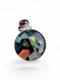 Aurora Opal & Onyx Solid 925 Sterling Silver Pendant