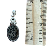 Honey Dendritic Opal & Onyx Solid 925 Sterling Silver Pendant