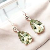Prasiolite Green Amethyst Solid 925 Sterling Silver Earrings
