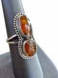 Orange Kyanite Solid 925 Sterling Silver Ring 7