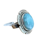 Caribbean Larimar Solid 925 Sterling Silver Ring 6