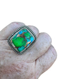 Kingman Peacock Dahlia Solid 925 Sterling Silver Ring 6.5