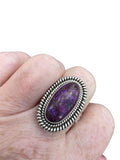Kingman Purple Mojave Turquoise Solid 925 Sterling Silver Ring 10