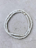 White Jade 4 mm Beaded Necklace 18 inch