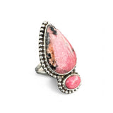 Rhodonite Solid 925 Sterling Silver Ring 6
