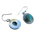 Number 8 Turquoise Solid 925 Sterling Silver Earrings