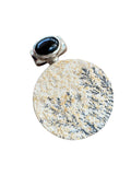 German Dendrite & Onyx Solid 925 Sterling Silver Pendant