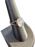 Rainbow Moonstone Solid 925 Sterling Silver Ring 8