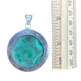 Malachite Solid 925 Sterling Silver Pendant