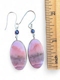 Pink Opal & Amethyst Solid 925 Sterling Silver Earrings